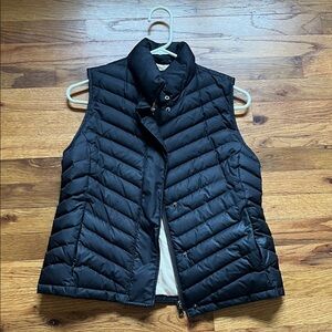 Talbots quilted duck down vest, black, small petite